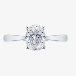 (H-I / SI2) Womens 1 1/2 CT. Lab-Grown White Diamond in 14K Gold Oval Solitaire Engagement Ring