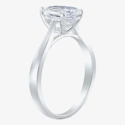 (H-I / SI2) Womens 1 1/2 CT. Lab-Grown White Diamond in 14K Gold Pear Solitaire Engagement Ring