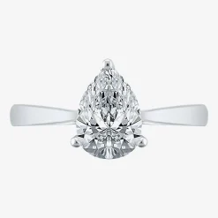(H-I / SI2) Womens 1 1/2 CT. Lab-Grown White Diamond in 14K Gold Pear Solitaire Engagement Ring