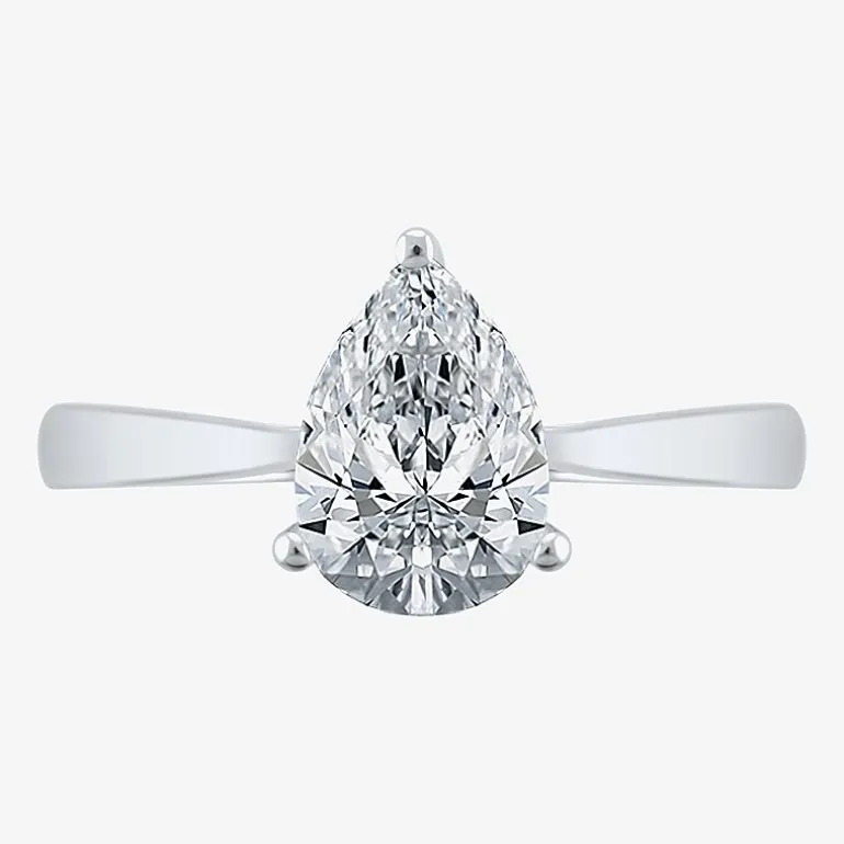(H-I / SI2) Womens 1 1/2 CT. Lab-Grown White Diamond in 14K Gold Pear Solitaire Engagement Ring