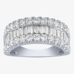 (H-I / Si2) Womens 2 CT. T.W. Lab Grown White Diamond 10K Gold Anniversary Engagement Ring
