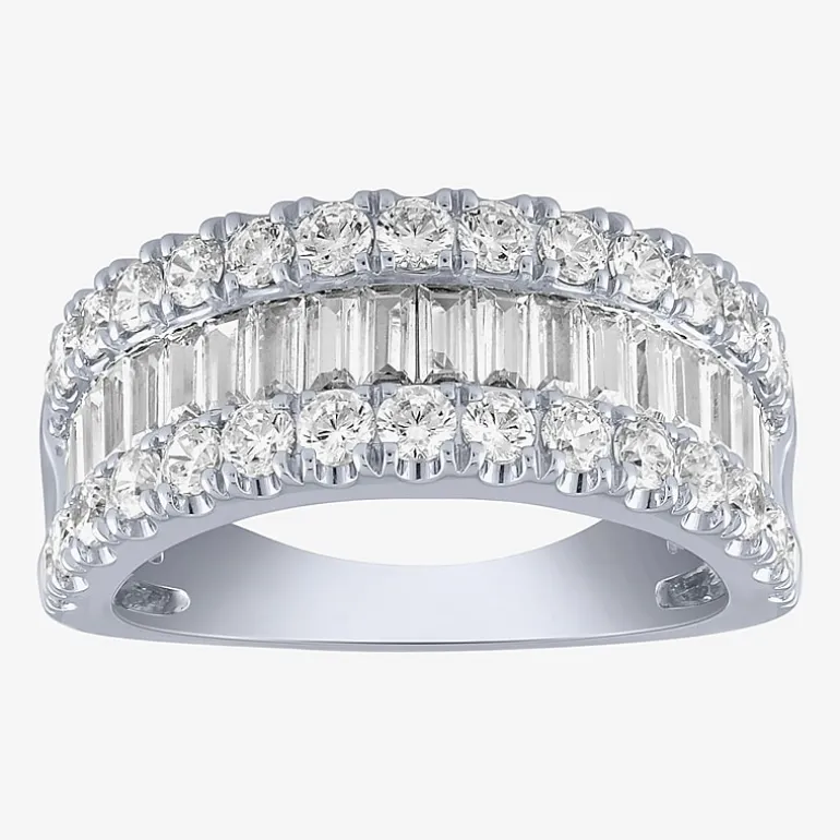 (H-I / Si2) Womens 2 CT. T.W. Lab Grown White Diamond 10K Gold Anniversary Engagement Ring