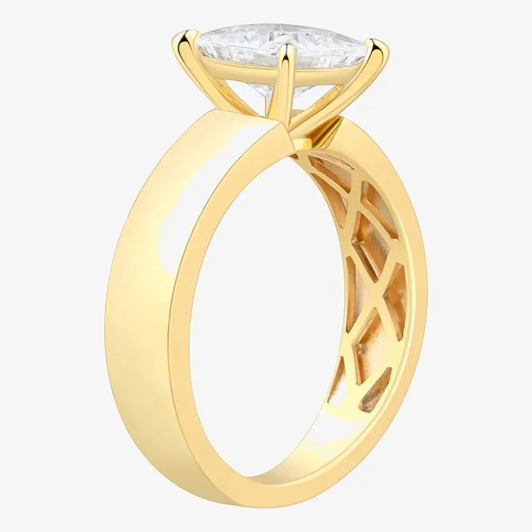 (H-I / Si2) Womens 2 CT. T.W. Lab Grown White Diamond 14K Gold Solitaire Engagement Ring