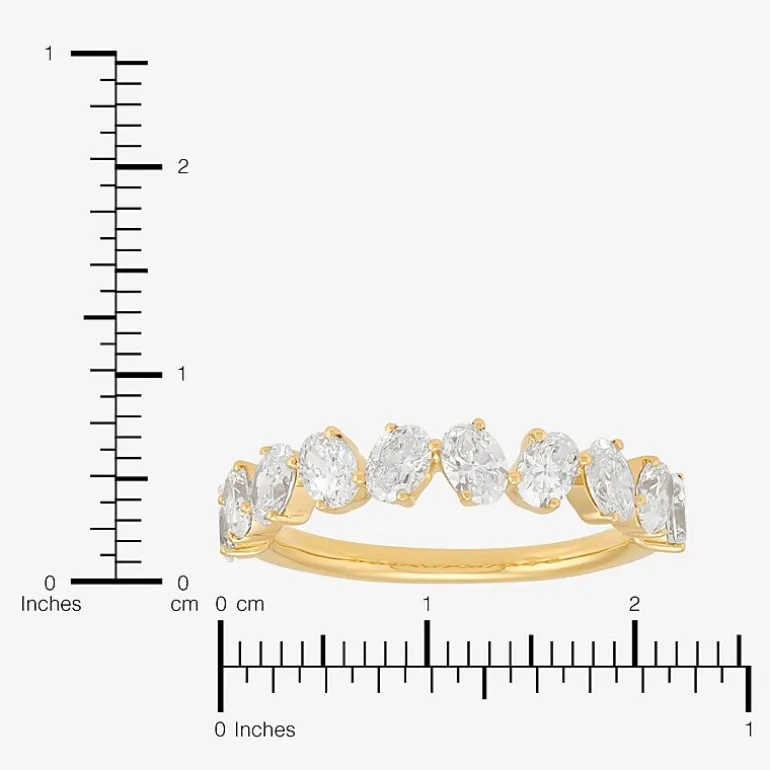 (H-I / Si2) Womens 1 1/2 CT. T.W. Lab Grown White Diamond 10K Gold Wedding Band
