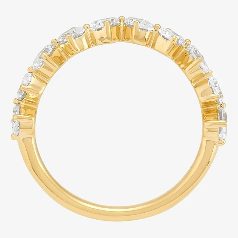 (H-I / Si2) Womens 1 1/2 CT. T.W. Lab Grown White Diamond 10K Gold Wedding Band