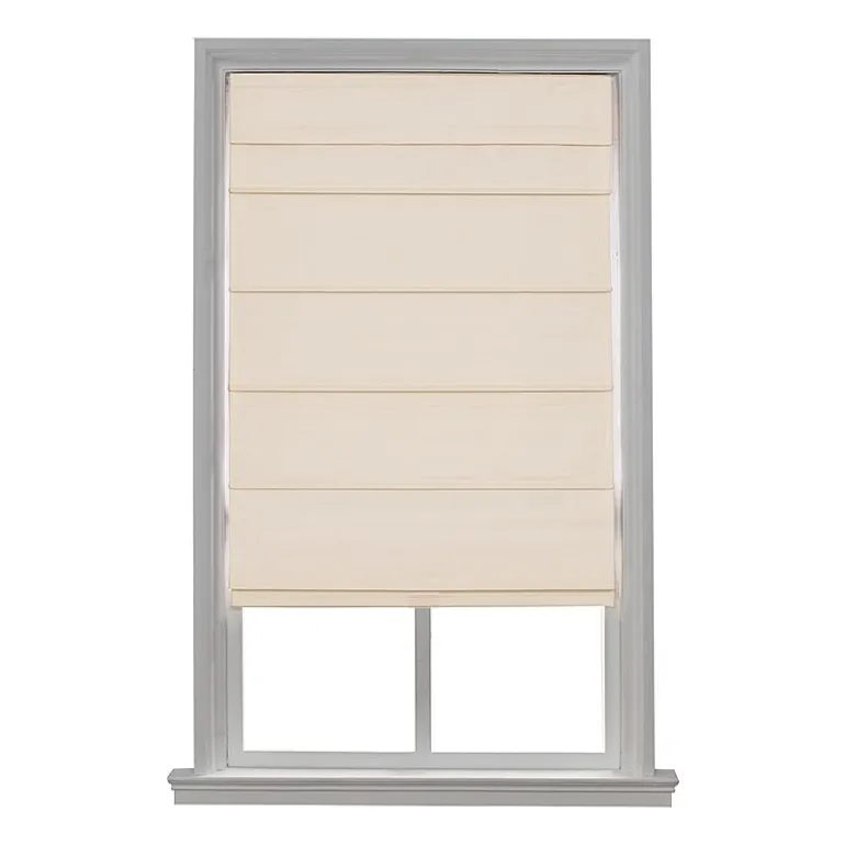 Home Basics Classic Cotton Twill Fabric With Blackout Liner Custom Cordless Blackout Roman Shade