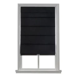 Home Basics Classic Cotton Twill Fabric With Blackout Liner Custom Cordless Blackout Roman Shade