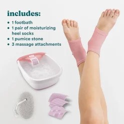 HoMedics Deluxe Footspa + Pumice Stone + Moisturizing Gel Socks Foot Bath