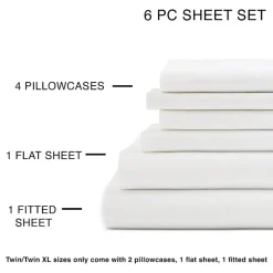 Home Expressions Cool And Crisp 6pc Cotton Percale Sheet Set