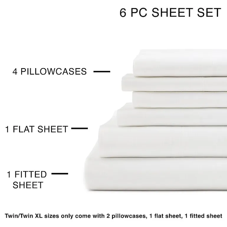 Home Expressions Cool And Crisp 6pc Cotton Percale Sheet Set