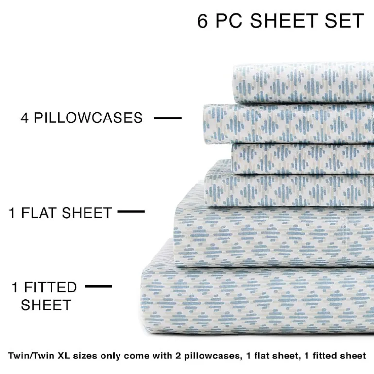 Home Expressions Cool And Crisp 6pc Cotton Percale Sheet Set