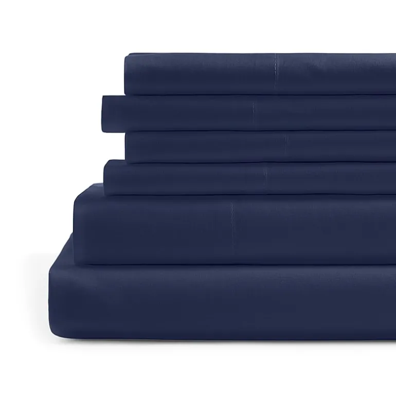 Home Expressions Cool And Crisp 6pc Cotton Percale Sheet Set