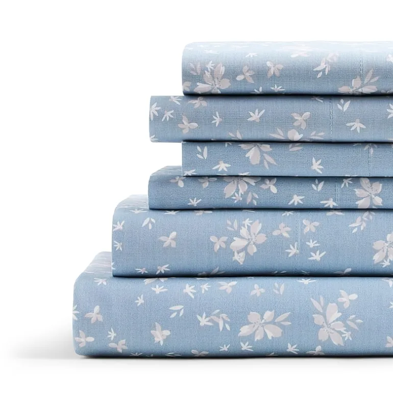 Home Expressions Cool And Crisp 6pc Cotton Percale Sheet Set