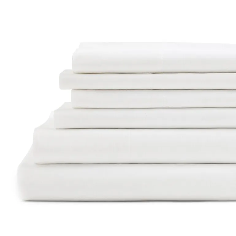 Home Expressions Cool And Crisp 6pc Cotton Percale Sheet Set