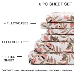 Home Expressions Cool And Crisp 6pc Cotton Percale Sheet Set