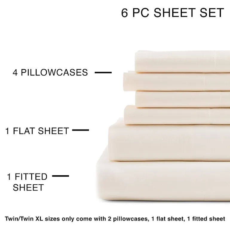 Home Expressions Cool And Crisp 6pc Cotton Percale Sheet Set