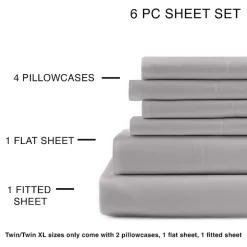 Home Expressions Cool And Crisp 6pc Cotton Percale Sheet Set