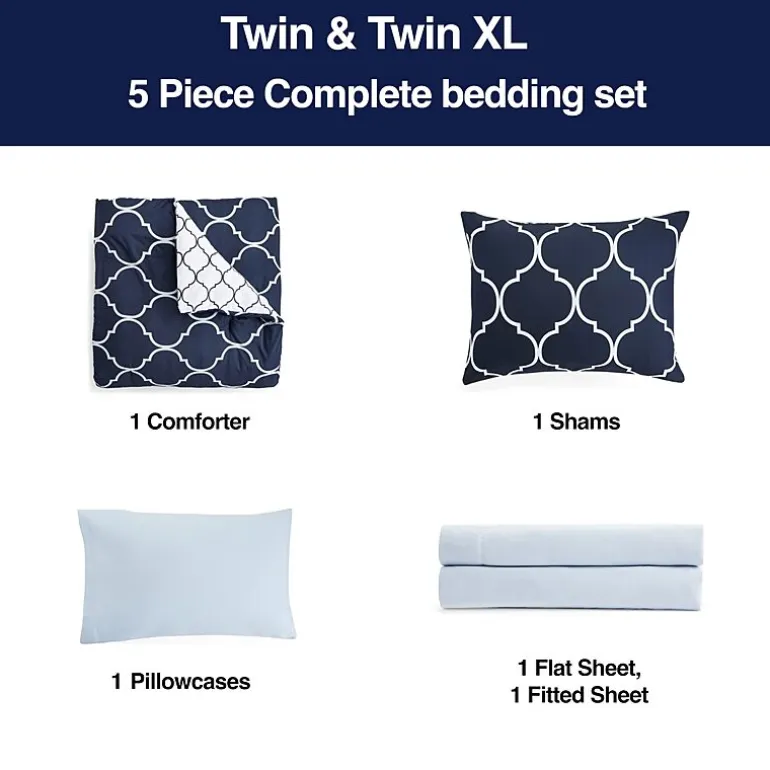 Home Expressions Nora Ogee Complete Bedding Set with Sheets