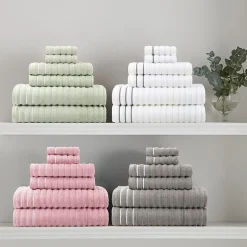 Home Expressions 6-pc. Ribbed Solid Bath Towel Set