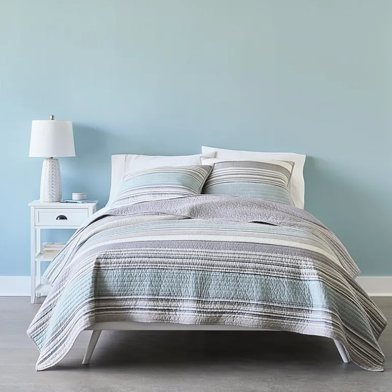 Home Expressions Reagan 3-pc. Stripes Quilt Set