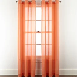 Home Expressions Remy Solid Grommet Top Sheer Single Curtain Panel