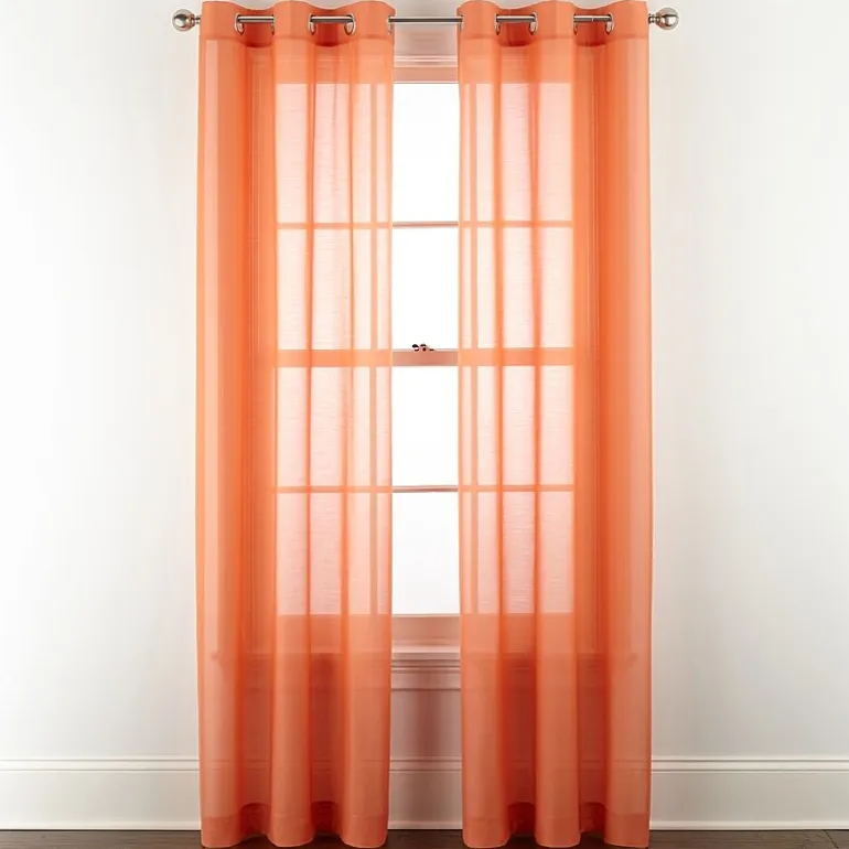 Home Expressions Remy Solid Grommet Top Sheer Single Curtain Panel