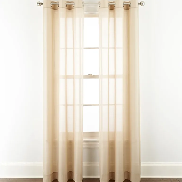 Home Expressions Remy Solid Grommet Top Sheer Single Curtain Panel