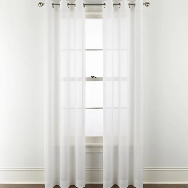 Home Expressions Remy Solid Grommet Top Sheer Single Curtain Panel