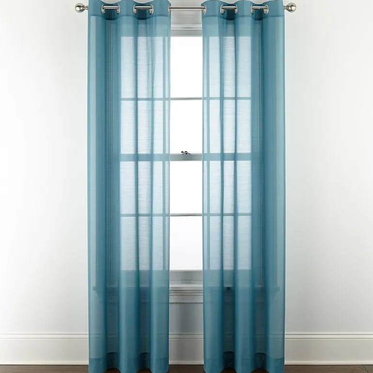 Home Expressions Remy Solid Grommet Top Sheer Single Curtain Panel