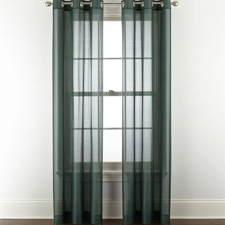 Home Expressions Remy Solid Grommet Top Sheer Single Curtain Panel