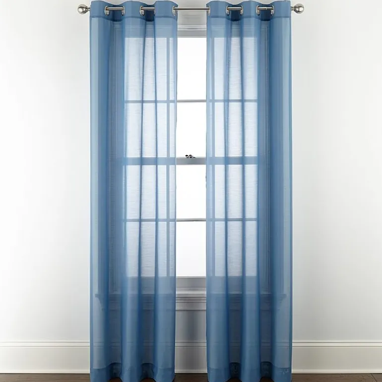 Home Expressions Remy Solid Grommet Top Sheer Single Curtain Panel