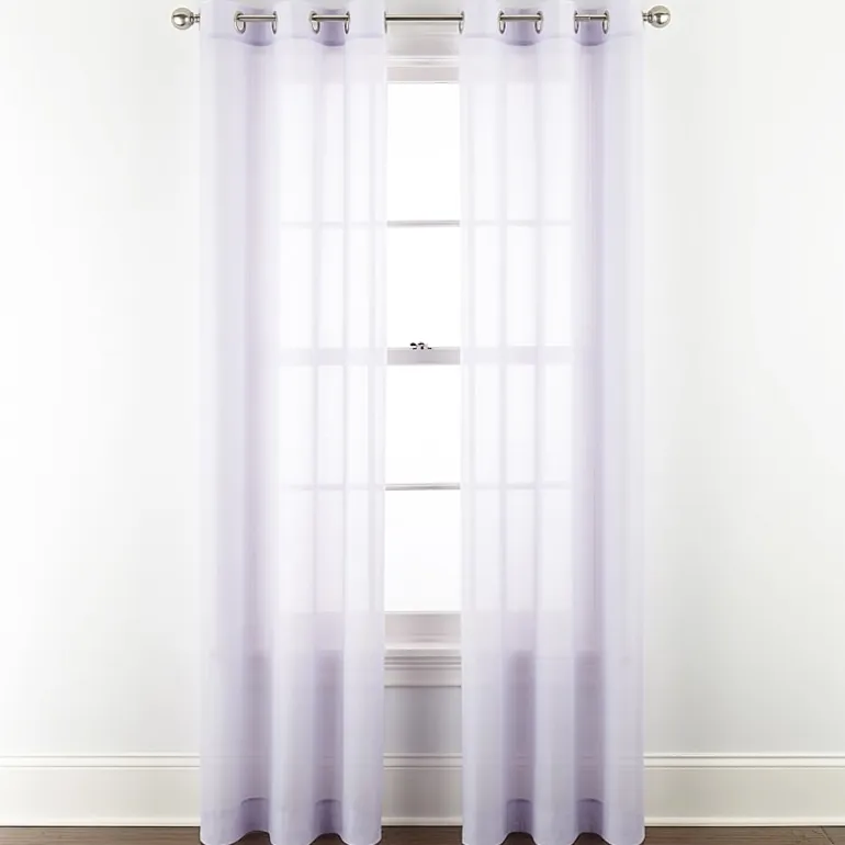 Home Expressions Remy Solid Grommet Top Sheer Single Curtain Panel