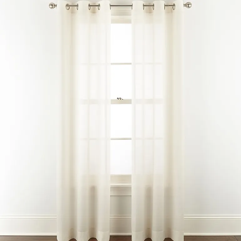 Home Expressions Remy Solid Grommet Top Sheer Single Curtain Panel