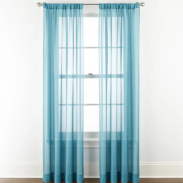 Home Expressions Remy Solid Rod Pocket Sheer Single Curtain Panel