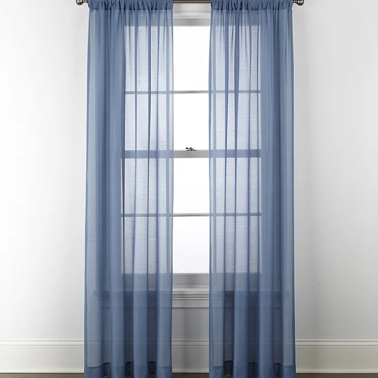 Home Expressions Remy Solid Rod Pocket Sheer Single Curtain Panel