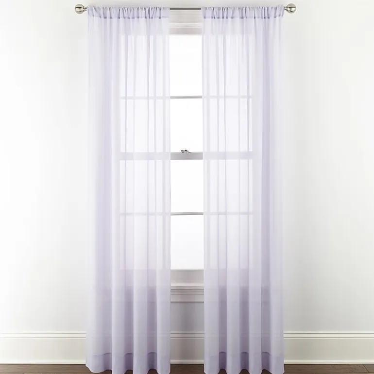 Home Expressions Remy Solid Rod Pocket Sheer Single Curtain Panel