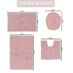 Home Weavers Inc Bellflower 4-pc. Quick Dry Bath Rug Set