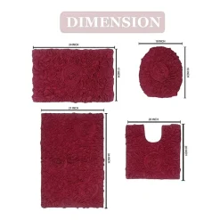 Home Weavers Inc Bellflower 4-pc. Quick Dry Bath Rug Set