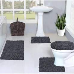 Home Weavers Inc Bellflower 4-pc. Quick Dry Bath Rug Set