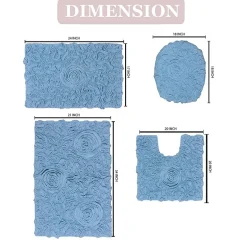 Home Weavers Inc Bellflower 4-pc. Quick Dry Bath Rug Set