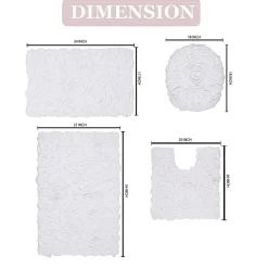Home Weavers Inc Bellflower 4-pc. Quick Dry Bath Rug Set