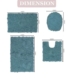 Home Weavers Inc Bellflower 4-pc. Quick Dry Bath Rug Set