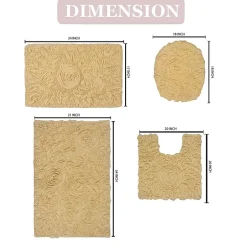 Home Weavers Inc Bellflower 4-pc. Quick Dry Bath Rug Set