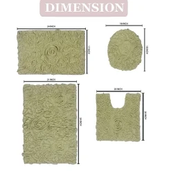 Home Weavers Inc Bellflower 4-pc. Quick Dry Bath Rug Set