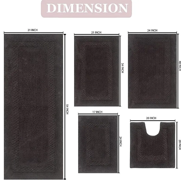 Home Weavers Inc Classy 5-pc. Quick Dry Bath Rug Set