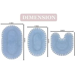 Home Weavers Inc Hampton Crochet 3-pc. Reversible Bath Rug Set