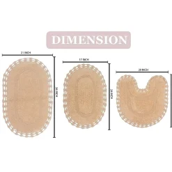 Home Weavers Inc Hampton Crochet 3-pc. Reversible Bath Rug Set