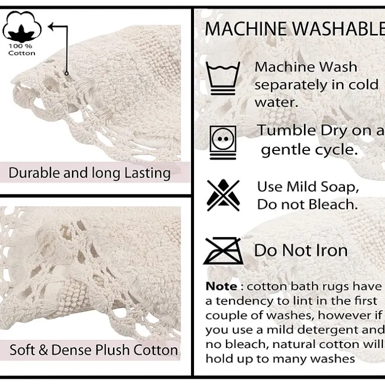 Home Weavers Inc Hampton Crochet 3-pc. Reversible Bath Rug Set