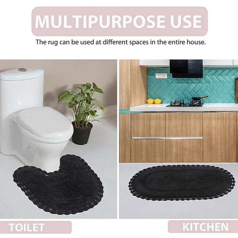 Home Weavers Inc Hampton Crochet 3-pc. Reversible Bath Rug Set
