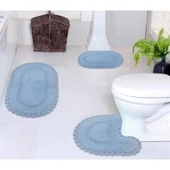 Home Weavers Inc Hampton Crochet 3-pc. Reversible Bath Rug Set